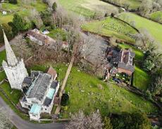 A008AB9B6DC3A551765158AFA03534AC Aerial view of St Mary's and both graveyards